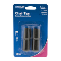 SoftTouch Rubber Black Vinyl Heavy-Duty Chair Leg Tip 5/8 L x 5/8 W in.