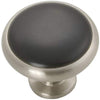 Hickory Hardware P427-SNB 1-3/8" Round Satin Nickel/Black Tranquility Cabinet Knob