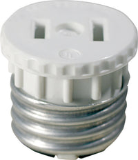 Leviton White Plastic 15A 125V 660W Medium Base Socket Adapter