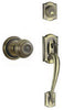 Schlage Camelot, Accent Antique Brass Entry Handleset 1-3/4 in.