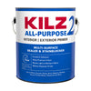 KILZ White Flat Water-Based Acrylic Stain Blocking Primer 1 gal (Pack of 4)