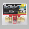 Ultra Security Polished Brass Entry Knobs KW1 1-3/4 in.