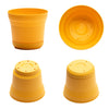 Bloem 12.8 in. H x 14 in. Dia. Plastic Saturn Planter Earthly Yellow