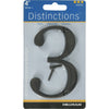 Hillman Distinctions 4 in. Bronze Metal Screw-On Number 3 1 pc (Pack of 3)