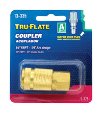 Tru-Flate Brass Air Coupler 1/4 in. Female 1 pc