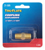 Tru-Flate Brass Coupling 1/4 in. Male 1 pc