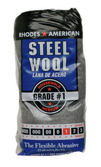 Rhodes American 1 Grade Medium Steel Wool Pad 12 pk (Pack of 6)