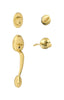 Schlage Plymouth / Accent Bright Brass Single Cylinder Handleset and Knob Right or Left Handed