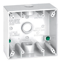 Sigma Engineered Solutions New Work 31 cu in Square Die-Cast Metal 2 gang Weatherproof Box White