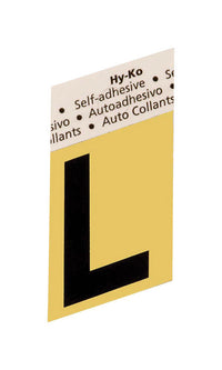 Hy-Ko 1-1/2 in. Black Aluminum Letter L Self-Adhesive 1 pc. (Pack of 10)