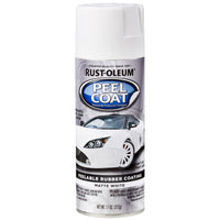 Rust-Oleum Peel Coat Flat/Matte White Rubber Coating 11 oz (Pack of 6).