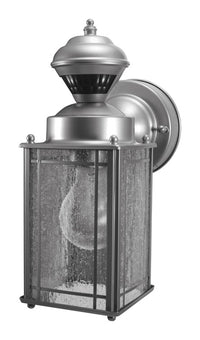 Heath Zenith Silver Motion-Sensing Incandescent Wall Lantern