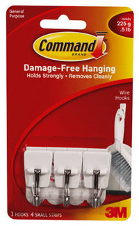 3M Command Small Plastic Hook 1-5/8 in. L 3 pk