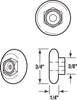 Prime-Line 3/4 in. D X 1/4 in. L White Plastic/Steel Tub Enclosure Roller 4 pk