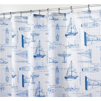 iDesign 72 in. H X 72 in. W Multicolored Sailboat Shower Curtain Polyester