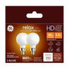 GE Relex G16.5 E12 (Candelabra) LED Bulb Soft White 40 Watt Equivalence 2 pk