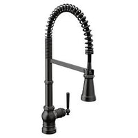 Matte black one-handle high arc pulldown kitchen faucet