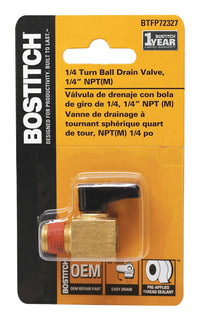 Bostitch Steel Drain Valve 1/4 in. Male 1 pc