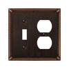 Amerelle Imperial Bead Aged Bronze 2 gang Die-Cast Metal Toggle Wall Plate 1 pk