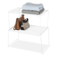 Whitmor 12 in. H X 23.63 in. W X 16 in. L White Stackable Shelf