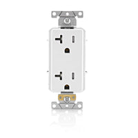 Leviton Decora Plus White Nylon 2-Pole 3-Wire Self Grounding Duplex Receptacle Outlet 125V 20A