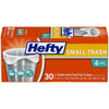 Hefty White Plastic Small Flap Tie Closure 18 L in. Trash Bags 4 gal. Capacity