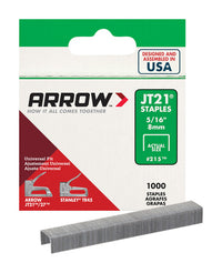 Arrow JT21 7/16 in. W X 5/16 in. L 23 Ga. Wide Crown Light Duty Staples 1000 pk