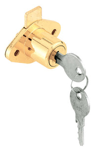 Prime-Line Bright Brass Gold Steel Cabinet/Drawer Lock