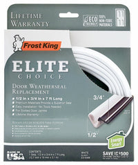 Frost King Elite Choice White Rubber Weather Seal For Door Jambs 84 in. L x 0.625 in. (Pack of 6)