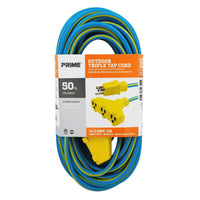 Prime Outdoor 50 ft. L Blue/Yellow Extension Cord 14/3 SJTW