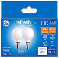 GE Refresh G16.5 E12 (Candelabra) LED Bulb Daylight 40 Watt Equivalence 2 pk