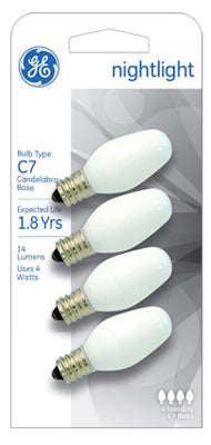 GE 4 watts C7 LED Bulb 14 lumens White Decorative 0 Watt Equivalence (Pack of 6)