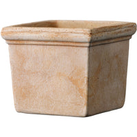 Deroma Siena Terracotta Clay Square UV-Resistant Cachepot 3.78 H x 4.3 W x 4.3 D in. (Pack of 6)