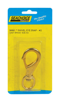 Seachoice Chrome-Plated Brass 3-3/4 in. L X 3/4 in. W Swivel Eye Snap Hook 1 pk