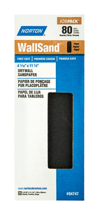 Norton WallSand 11-1/4 in. L X 4-3/16 in. W 80 Grit Silicon Carbide Drywall Sandpaper 25 pk