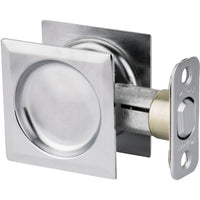 334x26D Square Pocket Door Lock Passage - Satin Chrome