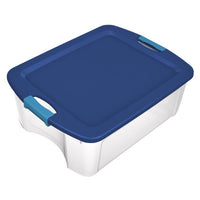 Sterilite 12 gal Blue/Clear Latch Storage Box 9-1/4 in. H X 23-5/8 in. W X 18-5/8 in. D Stackable (Pack of 6)