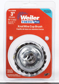 Weiler Vortec Pro 3 in. D X 5/8-11 in. Knotted Steel Cup Brush 14000 rpm 1 pc