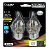 Feit Enhance CA10 E26 (Medium) LED Bulb Soft White 40 Watt Equivalence 2 pk