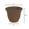 Bloem Chocolate Resin UV-Resistant Bell Ariana Planter 8.5 H x 10 Dia. in.