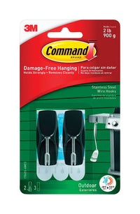 3M Command Medium Plastic Wire Hooks 2.17 in. L 2 pk