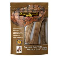 Savory Prime Medium Pressed Bone Rawhide Beef 6.5 in. L 3 pk