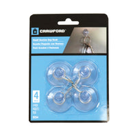 Crawford Small Plastic Suction Cup Hook 4 (Pack of 12).