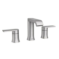 Moen Genta Brushed Nickel Two-Handle Bathroom Sink Faucet 8 in.