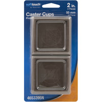 Softtouch Plastic Caster Cup Brown Square 2 in. W X 2 in. L 4 pk