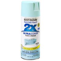 Rust-Oleum Painter'S Touch Ultra Cover Satin Aqua Spray Paint 12 Oz. (Pack Of 6)