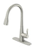 Oak Brook Brushed Nickel 1-Handle 1.8 GPM High Arc Pulldown Kitchen Faucet with Lever Handle