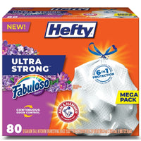 Hefty Ultra Strong 13 gal Fabuloso Scent Tall Kitchen Bags Drawstring 80 pk (Pack of 3)