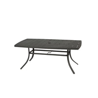 Living Accents Icarus Black Rectangular Aluminum Slat Top Dining Table