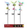 Alpine Solaris Multicolored Glass/Metal 36 in. H Butterfly/Hummingbird/Dragonfly Outdoor Garden Stak (Pack of 9)